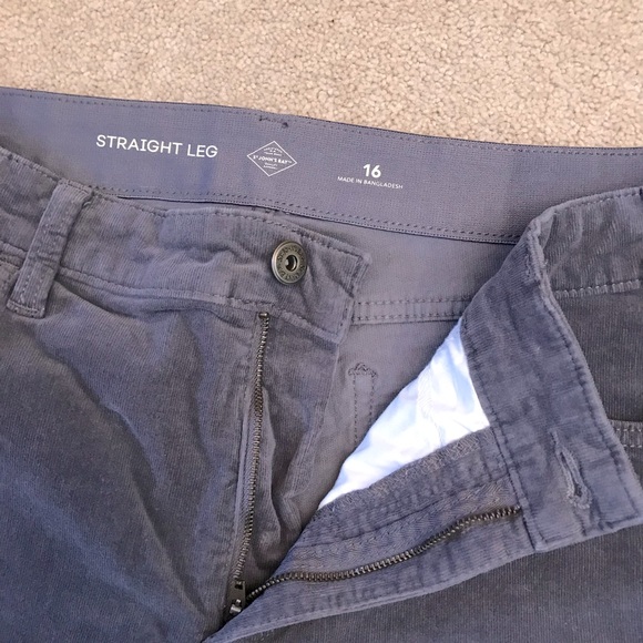 St Johns Bay Grey Corduroy Pants Trousers Womens Size 16 Straight Leg Stretch - Picture 8 of 10